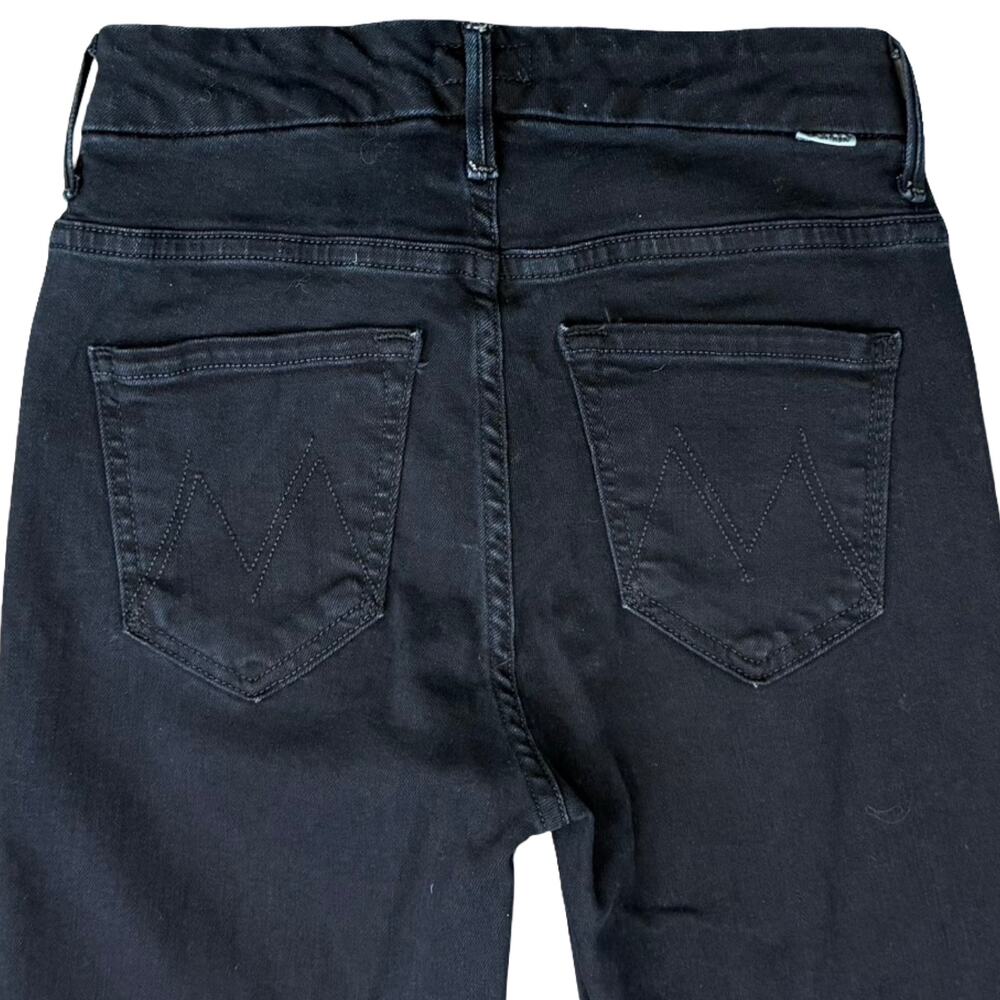 Mother Pixie Ankle Fray Holding Hands Dark Wash Button Fly Skinny Jeans size 24 - Picture 10 of 14